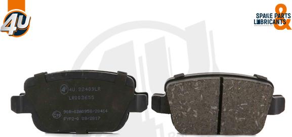 4U 22409LR - Гальмівні колодки, дискові гальма autocars.com.ua