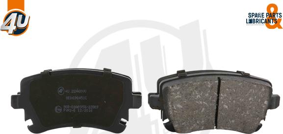 4U 22460VV - Гальмівні колодки, дискові гальма autocars.com.ua