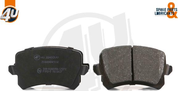 4U 22493VV - Гальмівні колодки, дискові гальма autocars.com.ua