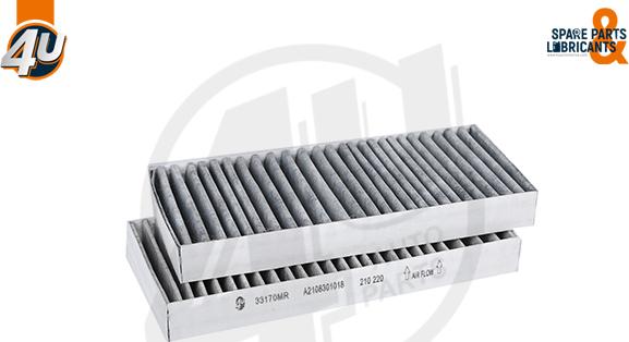 4U 33170MR - Фільтр, повітря у внутрішній простір autocars.com.ua