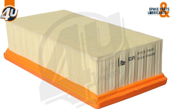 4U 34214PU - Повітряний фільтр autocars.com.ua