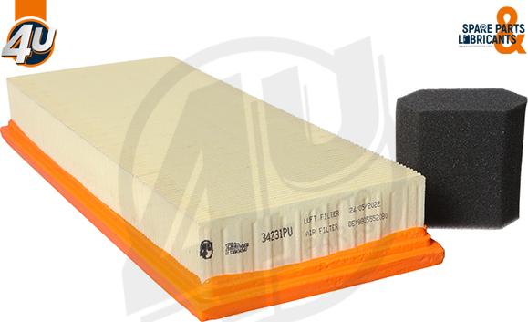 4U 34231PU - Повітряний фільтр autocars.com.ua