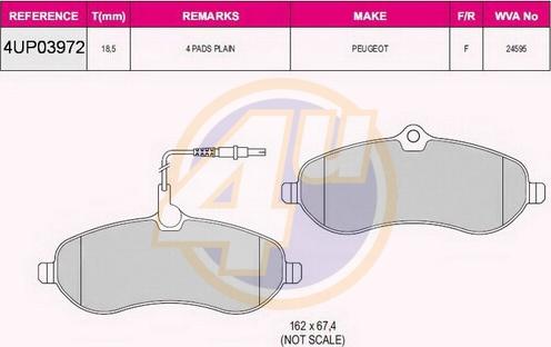 4U 4UP03972 - Тормозные колодки, дисковые, комплект autodnr.net