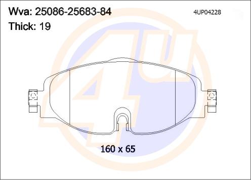 4U 4UP04228 - Гальмівні колодки, дискові гальма autocars.com.ua
