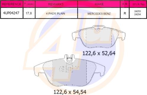 4U 4UP04247 - Гальмівні колодки, дискові гальма autocars.com.ua