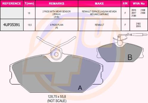 4U 4UP35391 - Гальмівні колодки, дискові гальма autocars.com.ua