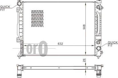 ABAKUS 003-017-0009-B - Радіатор, охолодження двигуна autocars.com.ua