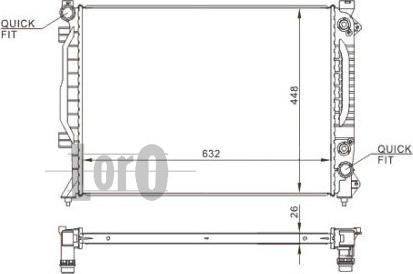 ABAKUS 003-017-0009 - Радіатор, охолодження двигуна autocars.com.ua