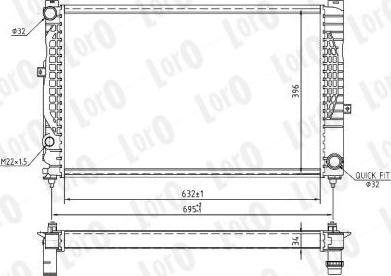 ABAKUS 003-017-0046 - Радіатор, охолодження двигуна autocars.com.ua