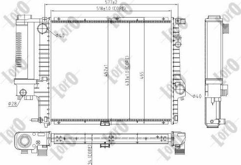 ABAKUS 004-017-0003 - Радіатор, охолодження двигуна autocars.com.ua