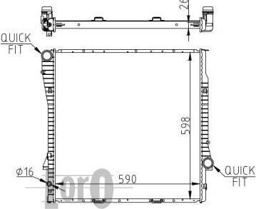 ABAKUS 004-017-0025 - Радіатор, охолодження двигуна autocars.com.ua