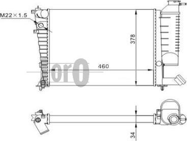 ABAKUS 009-017-0022 - Радіатор, охолодження двигуна autocars.com.ua