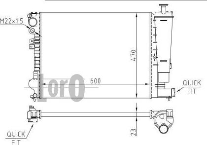 ABAKUS 009-017-0054 - Радіатор, охолодження двигуна autocars.com.ua