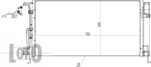 ABAKUS 016-016-0004 - Конденсатор кондиционера avtokuzovplus.com.ua