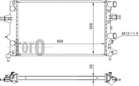 ABAKUS 037-017-0027 - Радіатор, охолодження двигуна autocars.com.ua