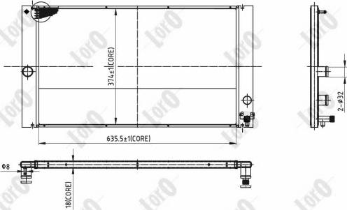 ABAKUS 052-017-0012-B - Радиатор, охлаждение двигателя avtokuzovplus.com.ua