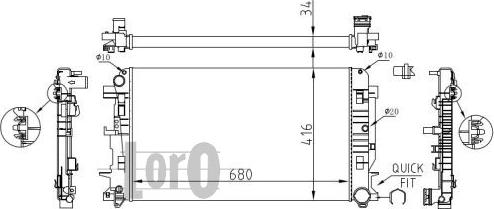 ABAKUS 054-017-0035 - Радіатор, охолодження двигуна autocars.com.ua