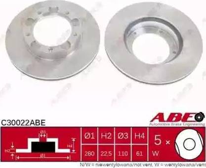 ABE C30022ABE - Гальмівний диск autocars.com.ua