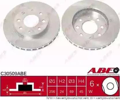 ABE C30509ABE - Тормозной диск avtokuzovplus.com.ua