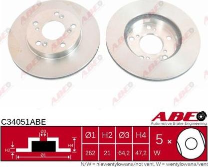 ABE C34051ABE - Тормозной диск autodnr.net