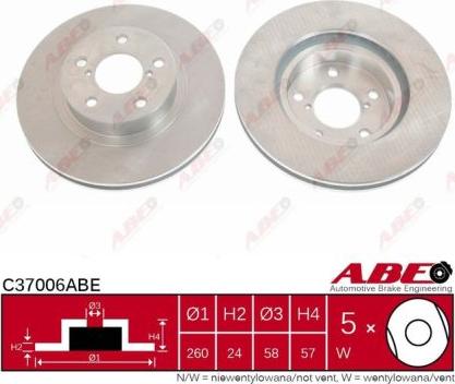 ABE C37006ABE - Тормозной диск avtokuzovplus.com.ua