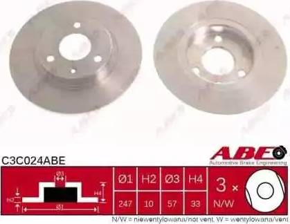 ABE C3C024ABE - Гальмівний диск autocars.com.ua