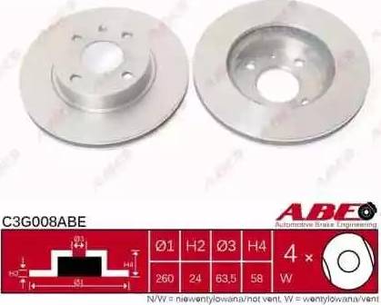 ABE C3G008ABE - Тормозной диск avtokuzovplus.com.ua