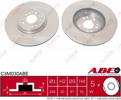 ABE C3M030ABE - Гальмівний диск autocars.com.ua