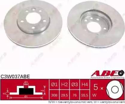 ABE C3W037ABE - Тормозной диск avtokuzovplus.com.ua