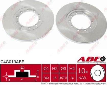 ABE C4G013ABE - Тормозной диск avtokuzovplus.com.ua