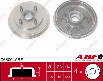 ABE C66004ABE - Гальмівний барабан autocars.com.ua