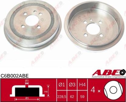 ABE C6B002ABE - Тормозной барабан avtokuzovplus.com.ua