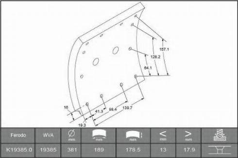 ABEX B2739927 - Комплект гальмівних черевиків, барабанні гальма autocars.com.ua