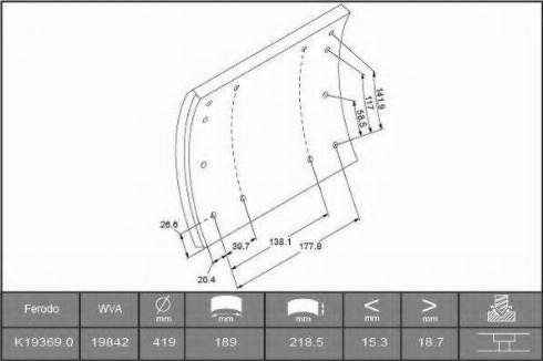 ABEX B2895159 - Комплект гальмівних черевиків, барабанні гальма autocars.com.ua