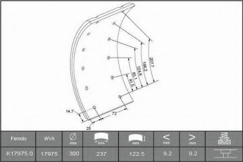 ABEX J1681153 - Комплект гальмівних черевиків, барабанні гальма autocars.com.ua