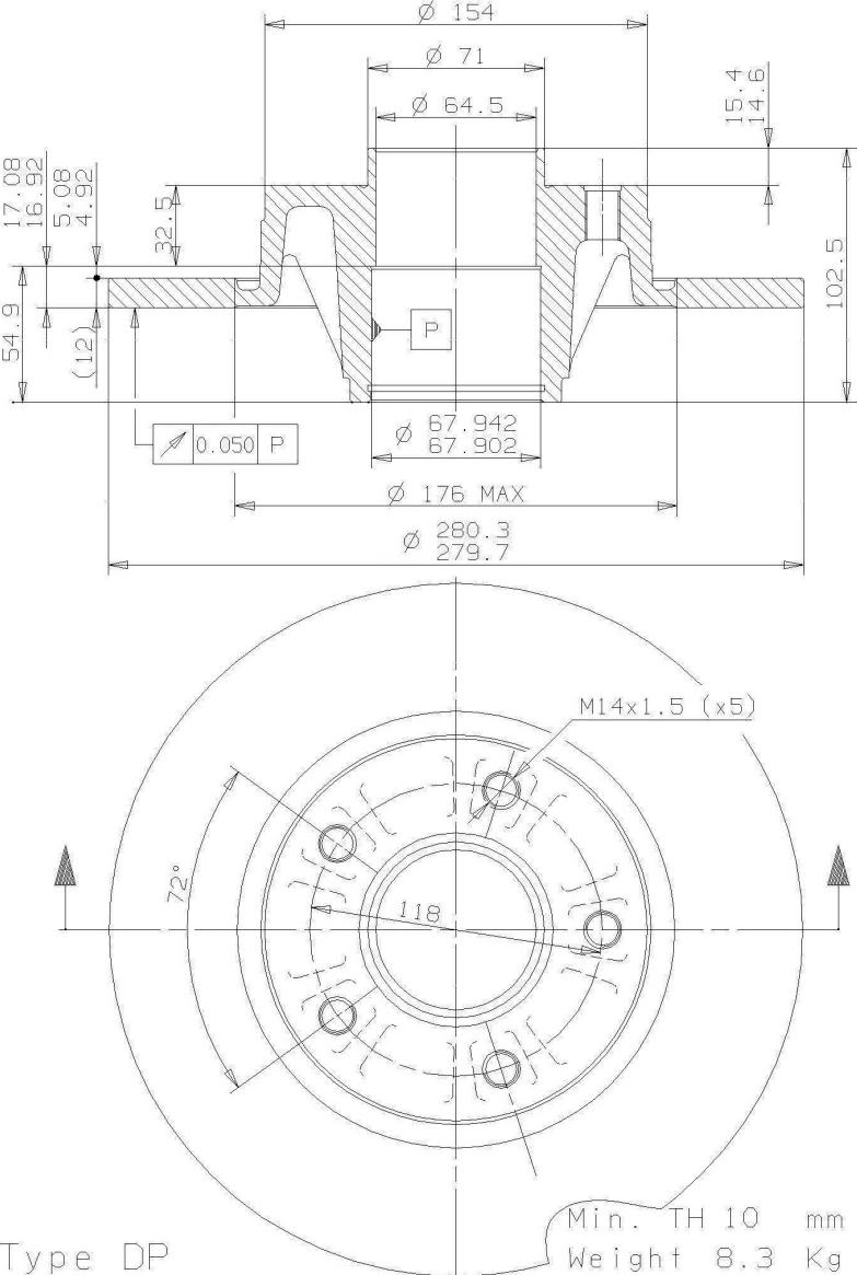 A.B.S. 08.9597.10 - Тормозной диск autodnr.net