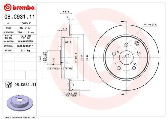 A.B.S. 08.C931.11 - Гальмівний диск autocars.com.ua