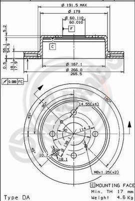 A.B.S. 09.5706.10 - Гальмівний диск autocars.com.ua