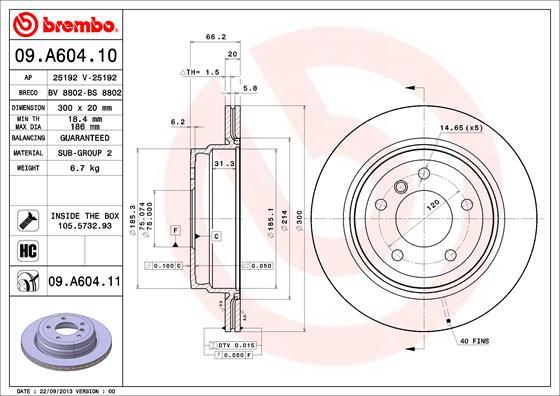 A.B.S. 09.A604.11 - Тормозной диск autodnr.net