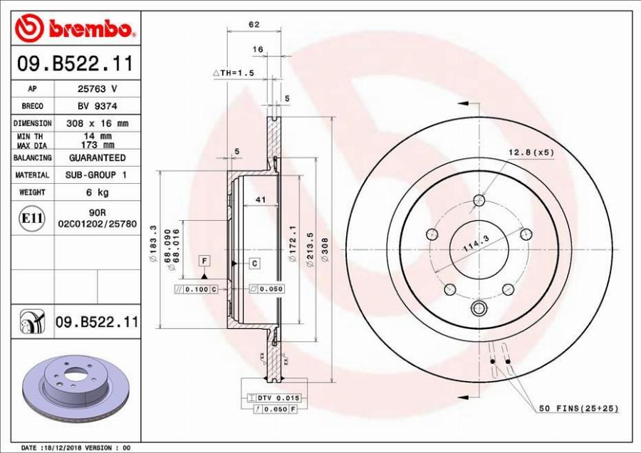 A.B.S. 09.B522.11 - Тормозной диск autodnr.net