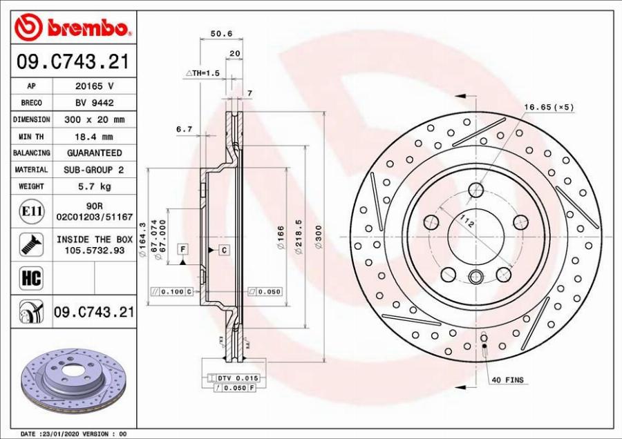 A.B.S. 09.C743.21 - Гальмівний диск autocars.com.ua