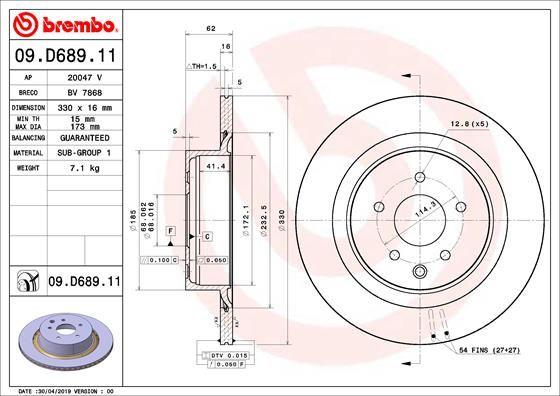 A.B.S. 09.D689.11 - Гальмівний диск autocars.com.ua