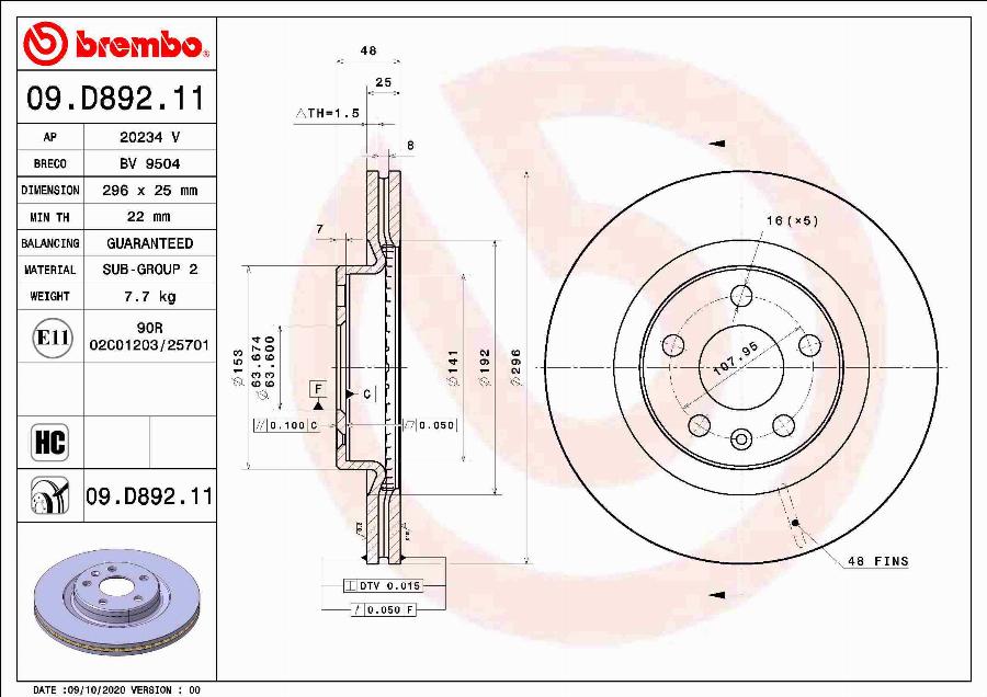 A.B.S. 09.D892.11 - Тормозной диск autodnr.net