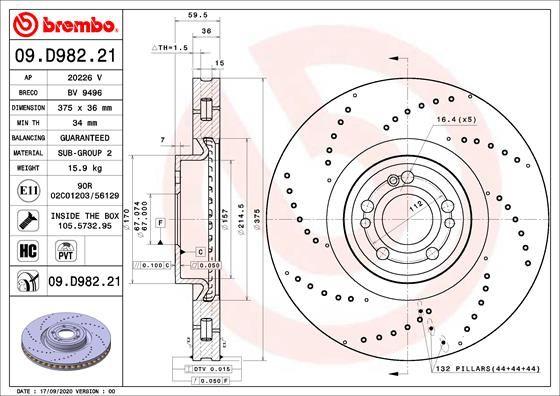 A.B.S. 09.D982.21 - Гальмівний диск autocars.com.ua