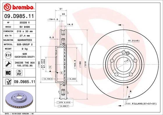 A.B.S. 09.D985.11 - Гальмівний диск autocars.com.ua