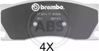 A.B.S. 35011S - Гальмівні колодки, дискові гальма autocars.com.ua
