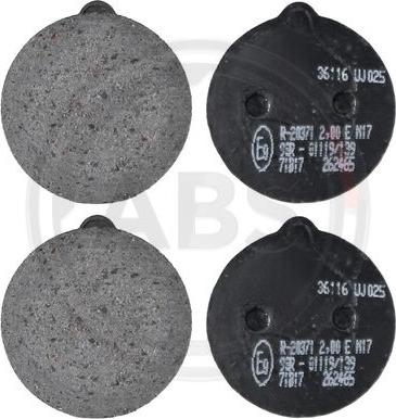 A.B.S. 36116 - Гальмівні колодки, стояночні дискові гальма autocars.com.ua