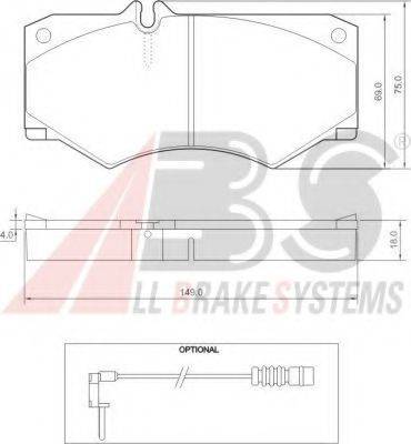 A.B.S. 36490 OE - Тормозные колодки, дисковые, комплект avtokuzovplus.com.ua