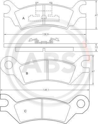 A.B.S. 36502 - Тормозные колодки, дисковые, комплект avtokuzovplus.com.ua