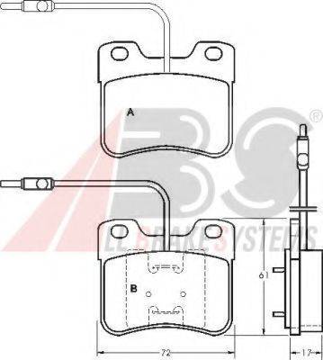 A.B.S. 36598 OE - Гальмівні колодки, дискові гальма autocars.com.ua